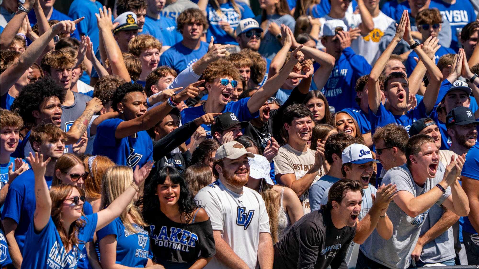 GVSU fans cheer for their team against Lincoln University at Lubbers Stadium on August 30.